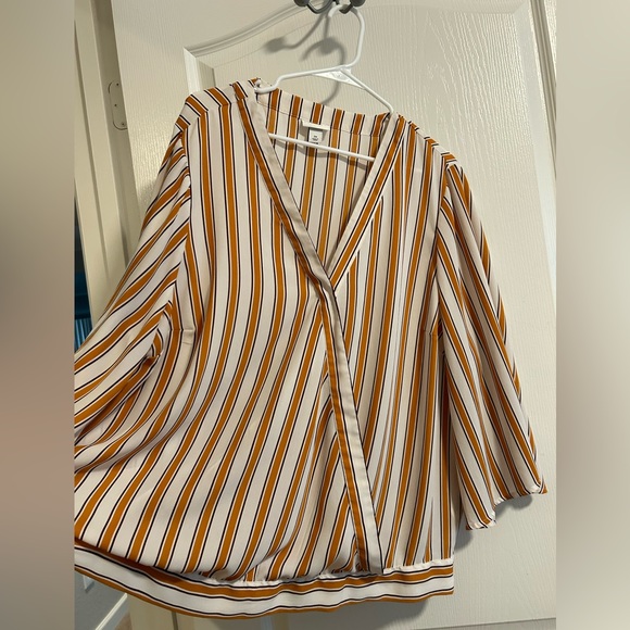 Ava & Viv yellow & white striped shirt - Picture 2 of 4